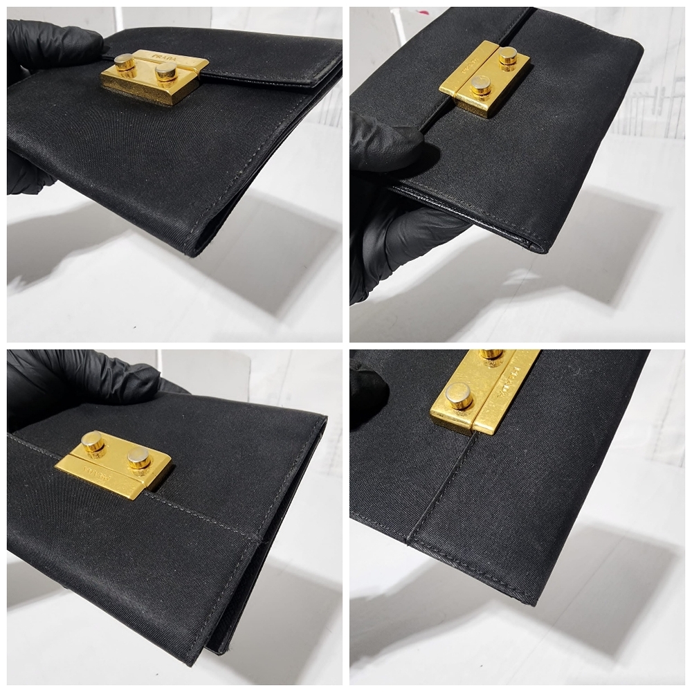 Prada Nylon Compact Wallet Black - Picture 11 of 13